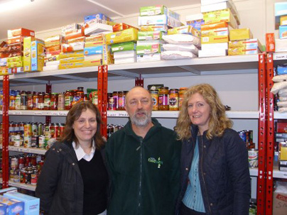 Our Church Wardens, Zoe and Rebecca with Phil Simpson from the Oswestry & Borders Food Bank