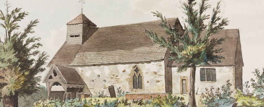 Billingsley Church, Rev. Williams watercolour