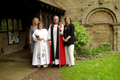Bishop Alistair is pictured with Revd Val Smith and Church Wardens Rebecca Hadley and Zoe Baggott.