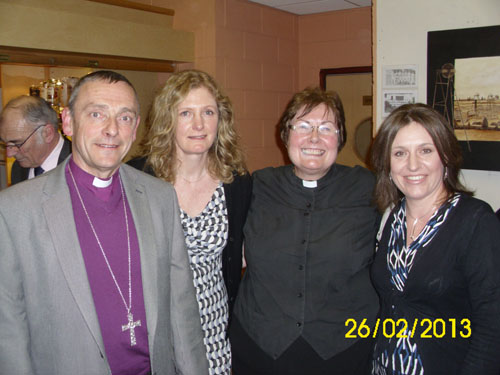 Bishop Alistair and Rev'd Iliffe with the Billingsley Church Wardens Rebecca Hadley and Zoe Baggott.